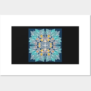 Symmetrical Colorful Flower Design 2 Posters and Art